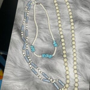 beaded jewelry lot blue